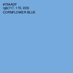#75AADF - Cornflower Blue Color Image