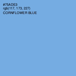 #75ADE3 - Cornflower Blue Color Image