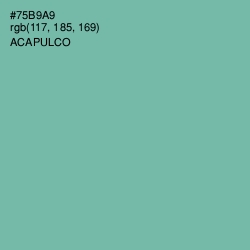 #75B9A9 - Acapulco Color Image