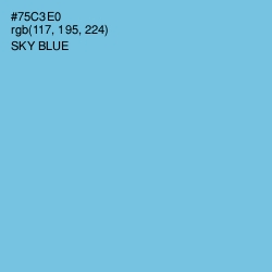 #75C3E0 - Sky Blue Color Image