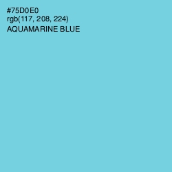 #75D0E0 - Aquamarine Blue Color Image