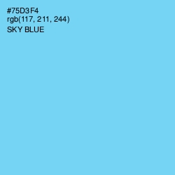 #75D3F4 - Sky Blue Color Image