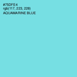#75DFE4 - Aquamarine Blue Color Image