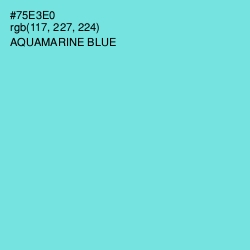 #75E3E0 - Aquamarine Blue Color Image