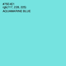 #75E4E1 - Aquamarine Blue Color Image