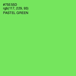 #75E55D - Pastel Green Color Image