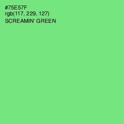 #75E57F - Screamin' Green Color Image