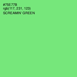#75E77B - Screamin' Green Color Image