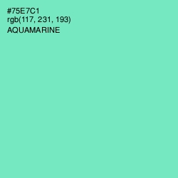 #75E7C1 - Aquamarine Color Image