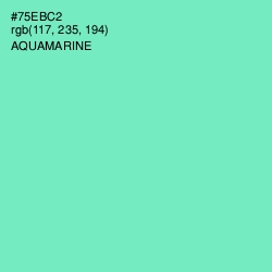#75EBC2 - Aquamarine Color Image
