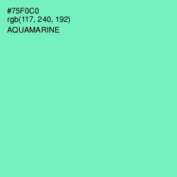 #75F0C0 - Aquamarine Color Image