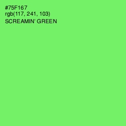 #75F167 - Screamin' Green Color Image