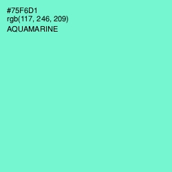 #75F6D1 - Aquamarine Color Image