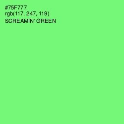 #75F777 - Screamin' Green Color Image