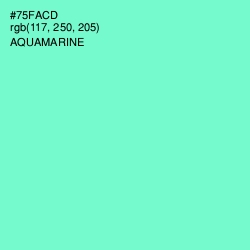 #75FACD - Aquamarine Color Image