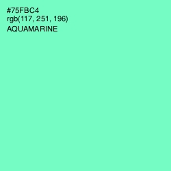 #75FBC4 - Aquamarine Color Image