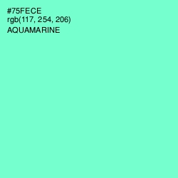 #75FECE - Aquamarine Color Image