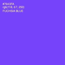 #7643FA - Fuchsia Blue Color Image