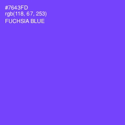 #7643FD - Fuchsia Blue Color Image