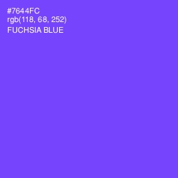 #7644FC - Fuchsia Blue Color Image