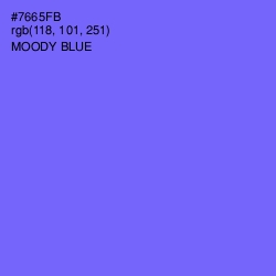#7665FB - Moody Blue Color Image