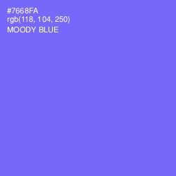 #7668FA - Moody Blue Color Image