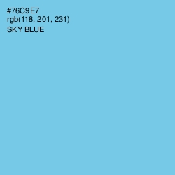 #76C9E7 - Sky Blue Color Image