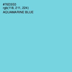 #76D3E0 - Aquamarine Blue Color Image