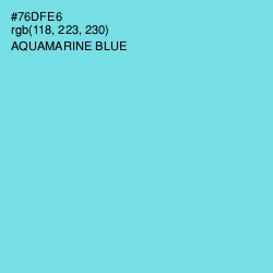 #76DFE6 - Aquamarine Blue Color Image