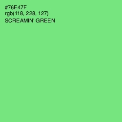 #76E47F - Screamin' Green Color Image