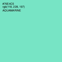 #76E4C5 - Aquamarine Color Image