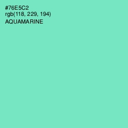 #76E5C2 - Aquamarine Color Image