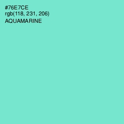 #76E7CE - Aquamarine Color Image