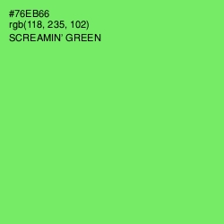 #76EB66 - Screamin' Green Color Image