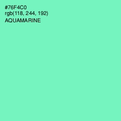 #76F4C0 - Aquamarine Color Image