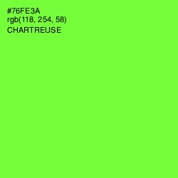 #76FE3A - Chartreuse Color Image