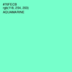 #76FECB - Aquamarine Color Image