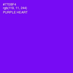 #770BF4 - Purple Heart Color Image