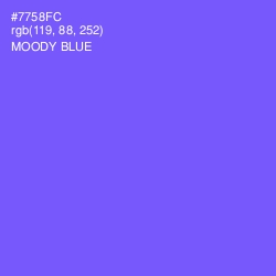 #7758FC - Moody Blue Color Image