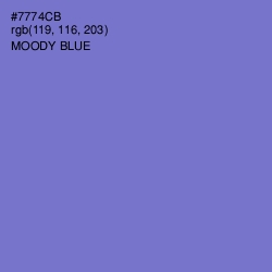 #7774CB - Moody Blue Color Image