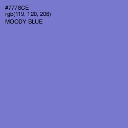 #7778CE - Moody Blue Color Image