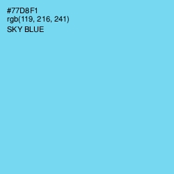 #77D8F1 - Sky Blue Color Image