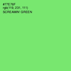 #77E76F - Screamin' Green Color Image