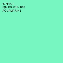 #77F6C1 - Aquamarine Color Image