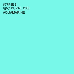 #77F8E9 - Aquamarine Color Image