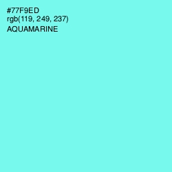 #77F9ED - Aquamarine Color Image