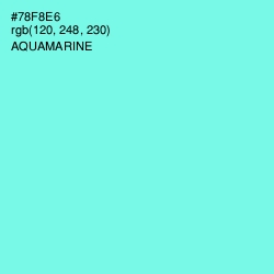 #78F8E6 - Aquamarine Color Image