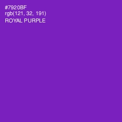 #7920BF - Royal Purple Color Image