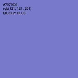 #7979C9 - Moody Blue Color Image