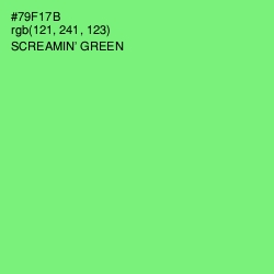 #79F17B - Screamin' Green Color Image